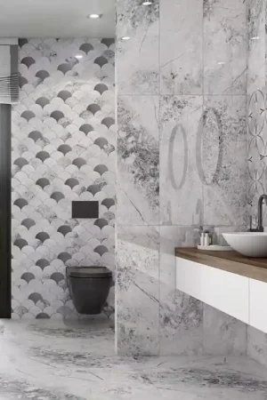 Mosaïque moderne en écailles effet marbre Dune Haute Qualité
