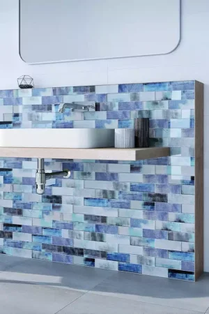 Mosaïque bleue pierre et verre Dune Nouveauté