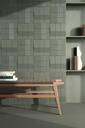 Carrelage faïence murale Equus Field Sculpt Hunter Green Terratinta Soldes