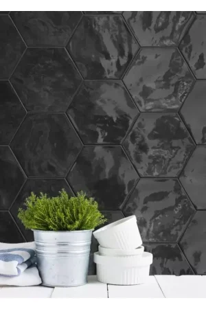 Carrelage Terratinta Hexa Wall Black Swan 17,3x15 Vente Flash