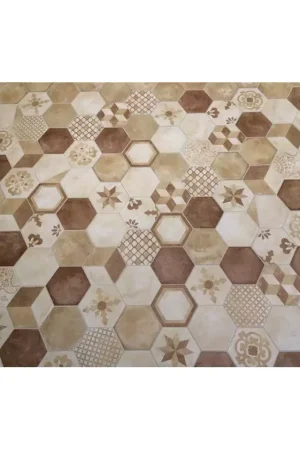 Carrelage décor Marca Corona Terra Exagone Mix Beige 25x21,6 Super Prix