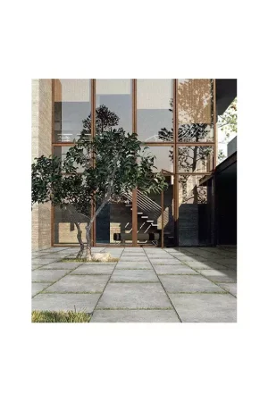 Carrelage extérieur effet ciment 2cm Tuscania Grey Soul Mid 90x90 Meilleure Vente