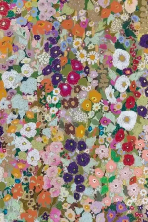 Papier Peint Hollyhocks Haute Qualité