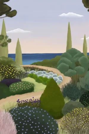Papier peint panoramique Jardin Méditerranéen Prix Cassé