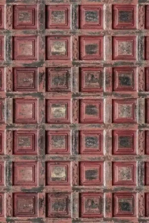 Quantité Limitée Papier peint panoramique Red Vintage Wood