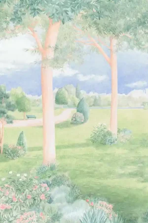 Papier peint panoramique Jardin Public Produit De Marque
