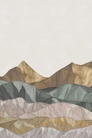 Papier peint panoramique Coloured Mountain Expédition Rapide
