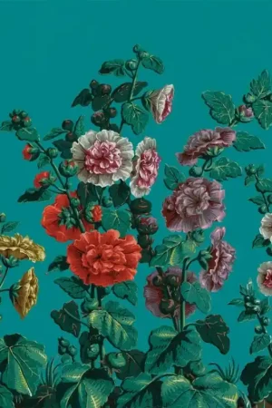 Populaire Papier peint panoramique Roses Trémières