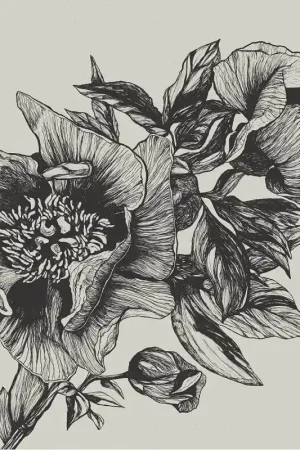 Papier peint panoramique Giant Peonies Nouvelle Collection