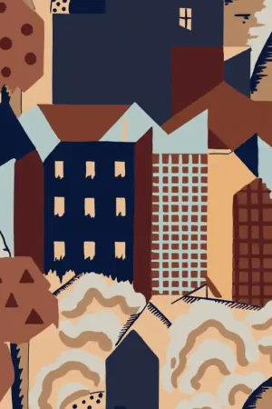 Nouveauté Papier peint Village Cubiste