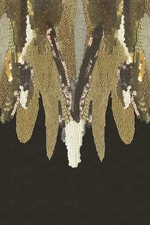 Papier peint panoramique Golden Feather in Scene - Museum Meilleur Choix