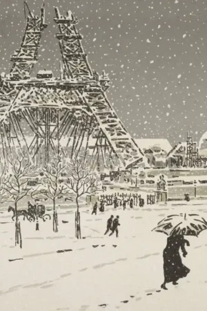 Offre Exclusive Papier peint panoramique La Tour Eiffel en construction