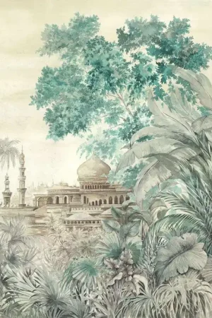 Papier peint panoramique Lin Taj Mahal Paiement Sécurisé
