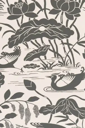 Papier peint Heron & Lotus Flower Affaire À Saisir