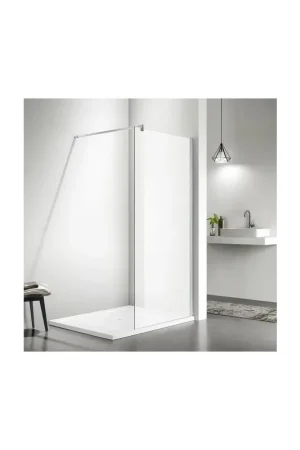 Commander Maintenant Paroi de Douche Fixe 120 cm Verre Satin 8mm Profilé Alu mat Bahia