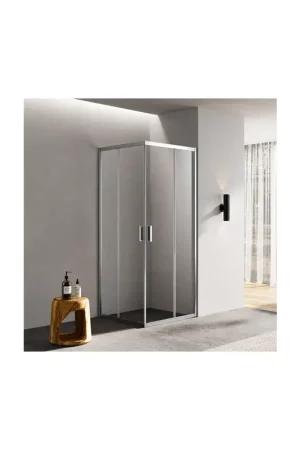 Dernière Chance Paroi de douche d‘Angle verre 80cm coulissant Profilé Alu mat Osaka