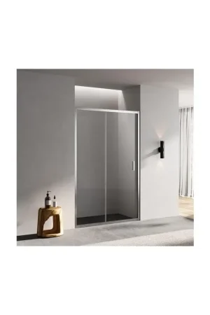 Acheter En Ligne Porte Douche Coulissante Niche Verre 120 cm Profilé Alu mat - Ibiza