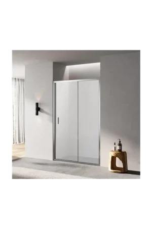 Remise Porte Douche Coulissant Niche Verre Satin 120cm Profilé Alu Ibiza