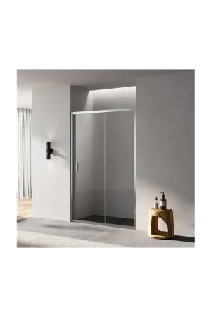 Remise Porte Douche Coulissante Niche Verre 140 cm Profilé Alu mat Ibiza