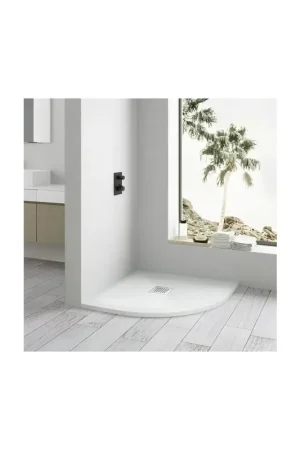 Haute Qualité Receveur de Douche 90x90 Quart de Rond - Composite Blanc - Nazca