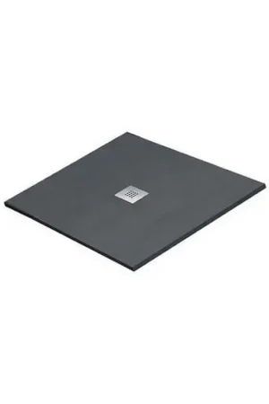 Receveur Douche Carré 80 cm Solid Surface Gris Anthracite Quadra Plus Expédié Aujourd'hui