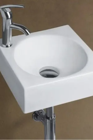 Lave Mains Carré céramique Blanc - 29x29 cm - Like Usine Directe