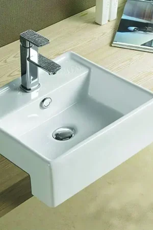 Vasque Semi Encastrable Carrée céramique - 41x41 cm - Pure Acheter Direct