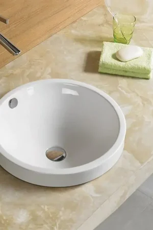 Vasque Semi Encastrable Ronde - Céramique - 45 cm - Rani Offre Exclusive