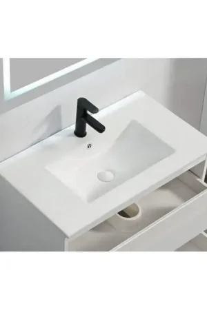 Vasque encastrable céramique blanche - 81x47 cm - City Meilleur Choix