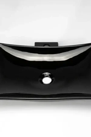 Vasque à Poser avec Plage Robinetterie Céramique Noire 57x39 cm - Wing Réduction