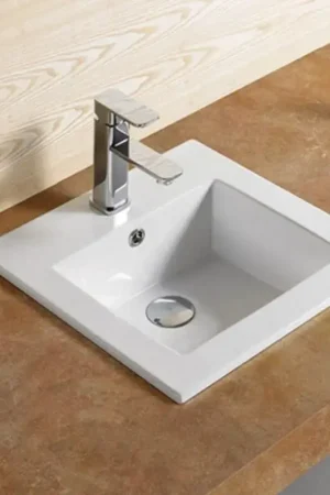 Vasque encastrable carrée céramique - 42x42 cm - Bent Achat Immédiat