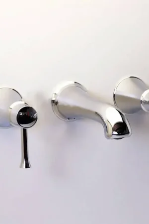 Authentique Robinet Mélangeur Lavabo Mural Rétro - Chromé - Allure
