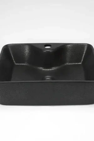 Vasque à Poser Rectangulaire - Céramique Noir Mat - 48x38 cm - Edo Populaire