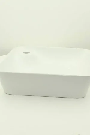 Vasque à Poser Carrée - Céramique Blanc Mat - 43x43 cm - Urban Meilleure Vente