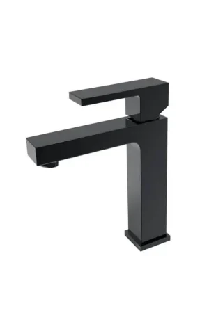 Robinet mitigeur lavabo carré - Noir mat - Cube Soldes