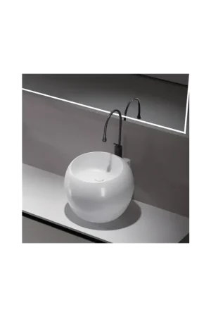 Marque Vasque Totem Haute à Poser et/ou à Suspendre Céramique Blanc 50cm -Ove