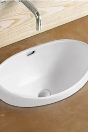 Vasque semi encastrable ovale céramique - 60x38 cm - Soft Nouvelle Collection
