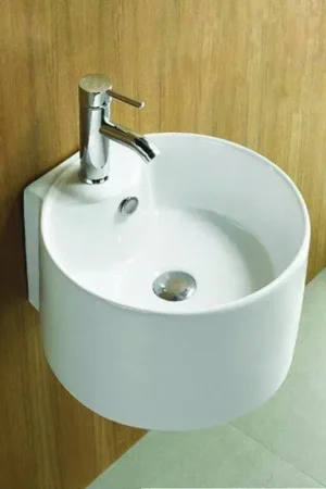 Lavabo Rond Suspendu - Céramique Blanc - 40x43 cm - Sigma Nouveauté