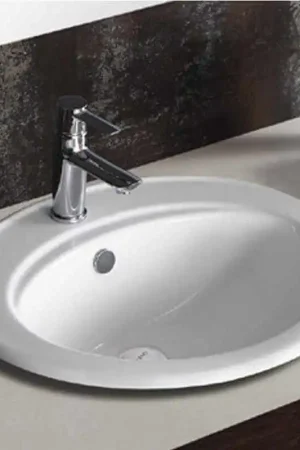 Vasque ovale encastrable céramique - 56x48cm - Nea Soldes