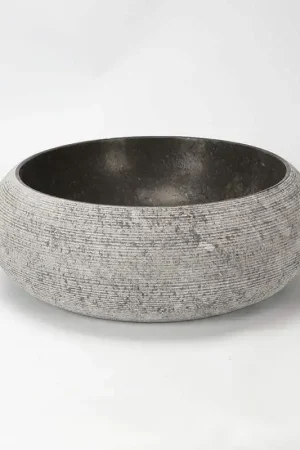 Vasque à Poser Galet - Pierre Noire - 45 cm - Atoll Acheter Direct