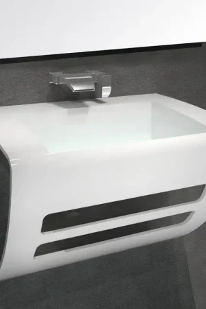 Lavabo Suspendu Design - Solid Surface Blanc Mat - 60x38 cm- Elegance Retour Gratuit