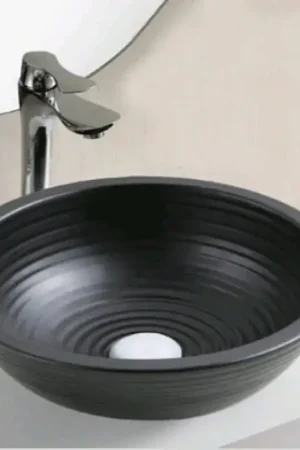 Vasque à Poser Ronde Céramique Noire 36 cm – Divali+ Prix Promo