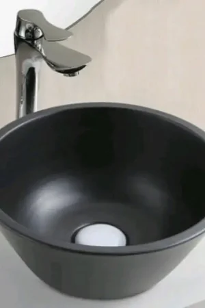 Vasque à Poser Ronde - Céramique Noire - 33 cm – ArDeco Vente Directe