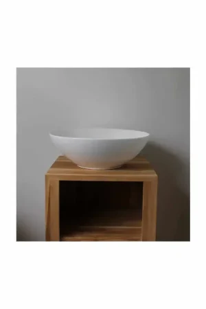 Vasque à Poser Ronde - Céramique Blanc Mat - 41 cm - Casual Affaire À Saisir