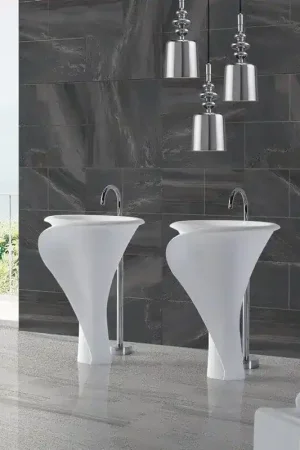 Meilleur Choix Lavabo Totem Ovale - Solid surface - 67x85 cm - Arum