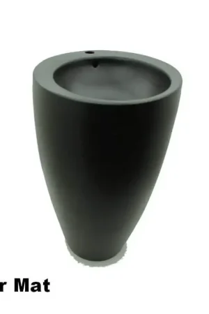 Lavabo Totem Rond - Céramique Noir mat - 50x85 cm - Ove Prix Choc