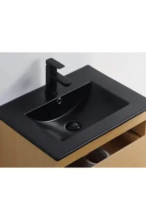 Vasque céramique à encastrer - noir mat - 60x46 cm - Bali Paiement Sécurisé