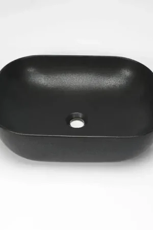 Achat Immédiat Vasque à Poser Rectangulaire - Céramique Noir Mat - 49x39 cm - Maze