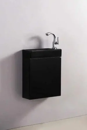 Top Vente Pack Minimalist Noir GAUCHE + Meuble Lave main Noir Dark