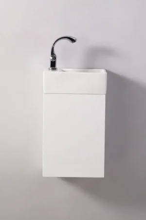 Réduction Pack Essento blanc gauche + Meuble Lave main Blanc City